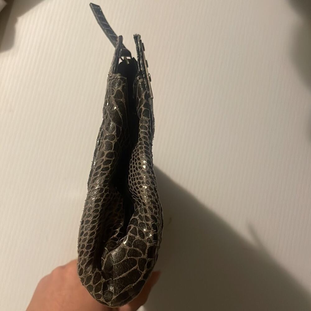 Faux Leather Faux Python Patchwork Mixed Media Gr… - image 5